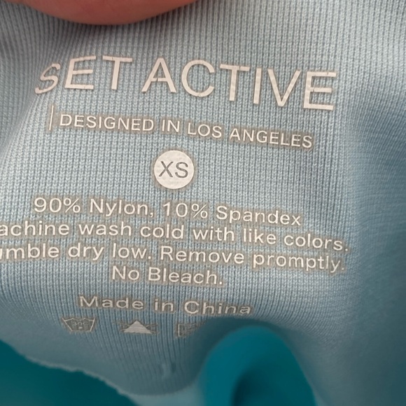 Set Active Ribbed Blue Tights - Picture 4 of 4